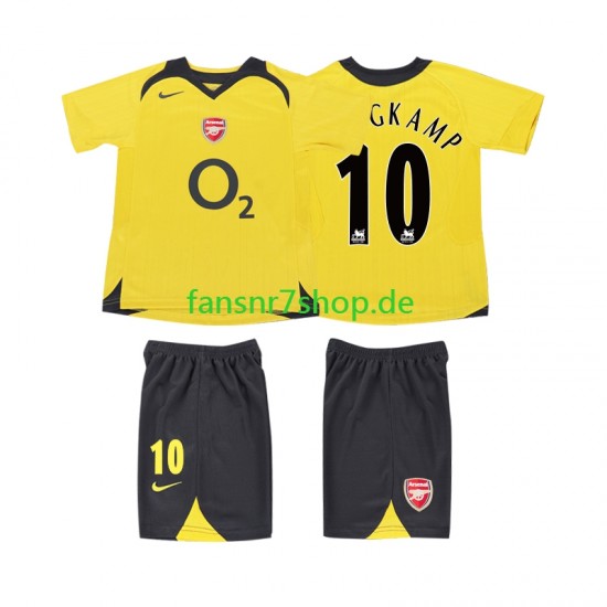 Arsenal fußball trikot BERGKAMP 10 2005 Kinder Auswärts Retro 2006 Kurzarm