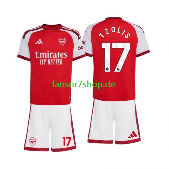 Arsenal fußball trikot Christos Tzolis 17 Kinder Heim 2026-2027 Kurzarm