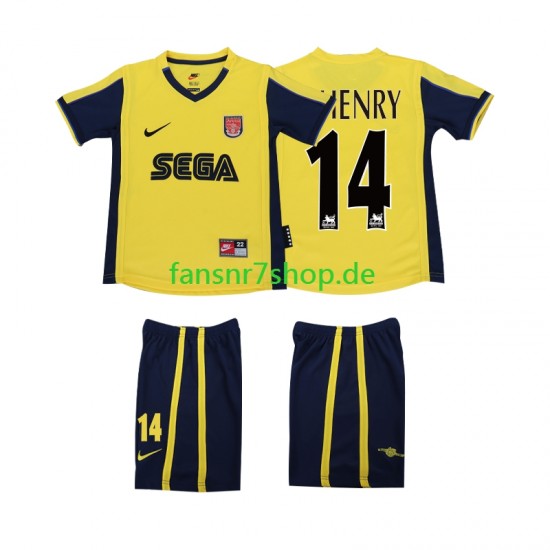 Arsenal fußball trikot Thierry Henry 14 2000 2001 Kinder Auswärts Retro Kurzarm