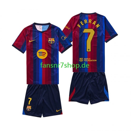 FC Barcelona fußball trikot Ferran Torres 7 Kinder Heim 2026-2027 Kurzarm