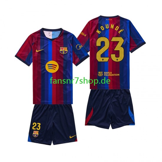 FC Barcelona fußball trikot Jules Kounde 23 Kinder Heim 2026-2027 Kurzarm
