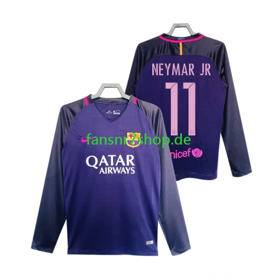 FC Barcelona fußball trikot Neymar JR 11 2016 2017 Herren Auswärts Retro Langarm