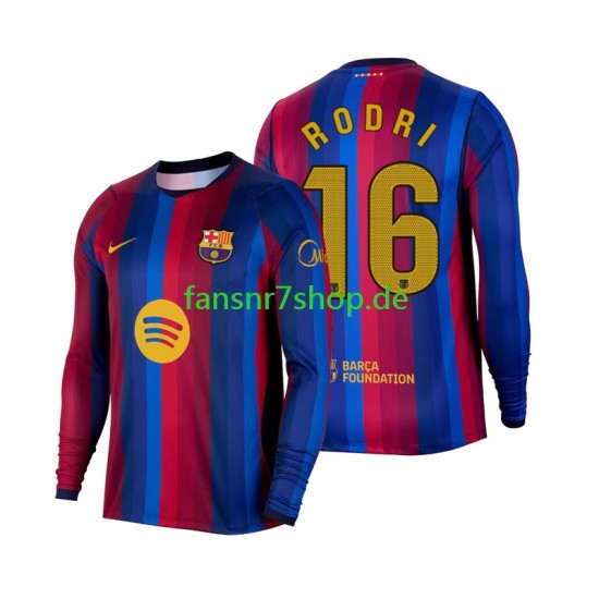 FC Barcelona fußball trikot Rodri 16 Herren Heim 2026-2027 Langarm