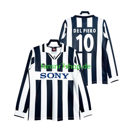 Juventus Turin fußball trikot DEL PIERO 10 1997 Herren Heim Retro Langarm