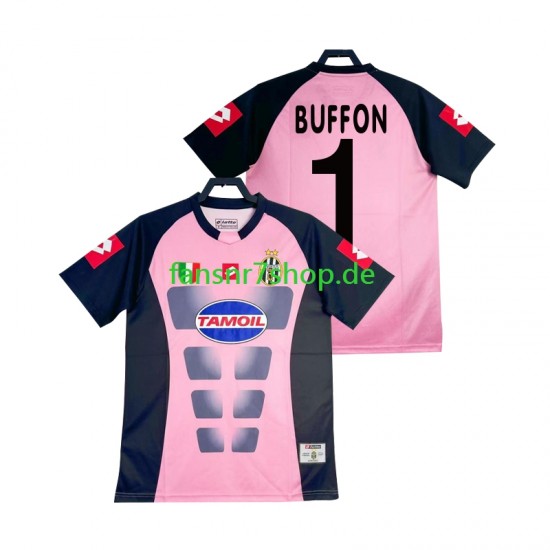 Juventus Turin fußball trikot Buffon 1 Torhüter Herren Auswärts Retro 2002-2003 Kurzarm