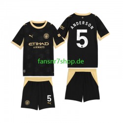 Manchester City fußball trikot Elliot Anderson 5 Kinder Auswärts 2026-2027 Kurzarm