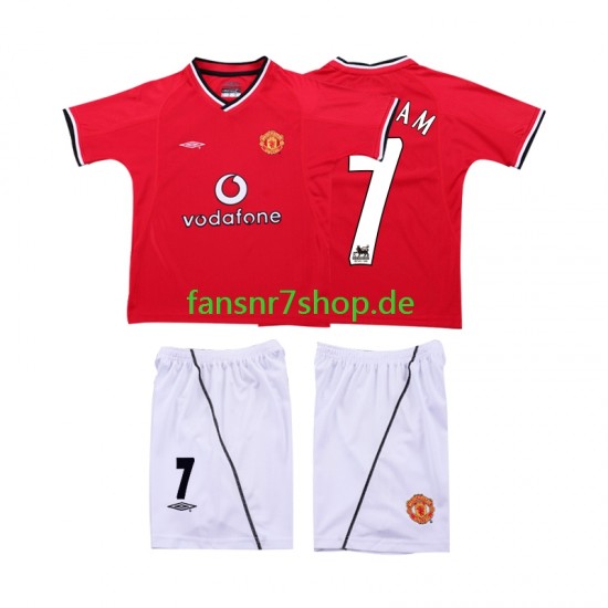 Manchester United fußball trikot BECKHAM 7 2000 2002 Kinder Heim Retro Kurzarm