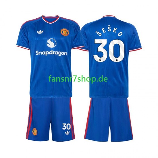 Manchester United fußball trikot Benjamin Sesko 30 Kinder Auswärts 2026-2027 Kurzarm