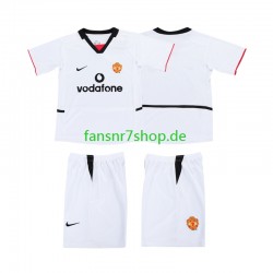 Manchester United Football Shirt 2002 2003 Kinder Auswärts Kurzarm