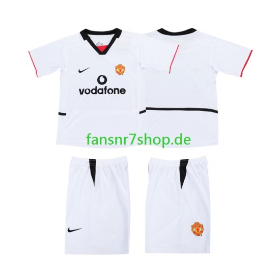 Manchester United Football Shirt 2002 2003 Kinder Auswärts Kurzarm