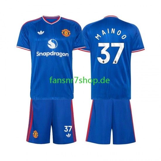 Manchester United fußball trikot Kobbie Mainoo 37 Kinder Auswärts 2026-2027 Kurzarm