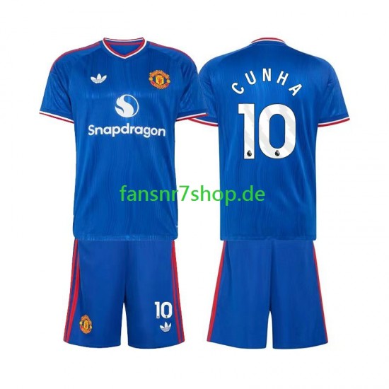 Manchester United fußball trikot Matheus Cunha 10 Kinder Auswärts 2026-2027 Kurzarm