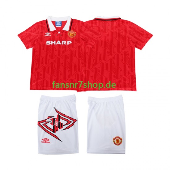 Manchester United fußball trikot 1993 Kinder Heim Retro 1994 Kurzarm