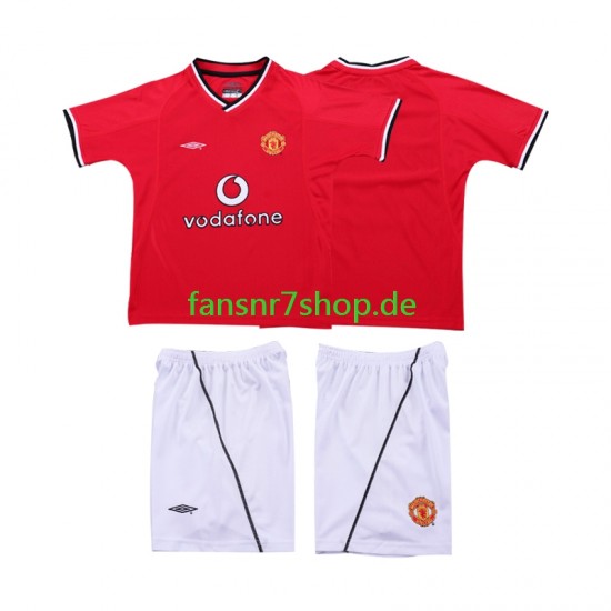 Manchester United fußball trikot 2000 2002 Kinder Heim Retro Kurzarm
