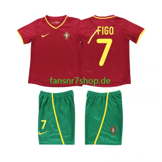 Portugal fußball trikot FIGO 7 2002 Kinder Heim Retro Kurzarm