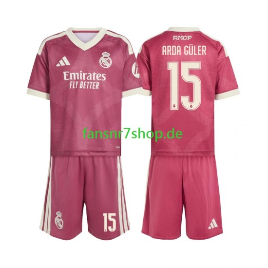 Real Madrid fußball trikot Arda Guler 15 Kinder Ausweich 2026-2027 Kurzarm