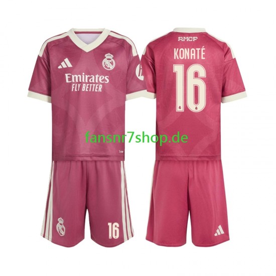 Real Madrid fußball trikot Ibrahima Konate 16 Kinder Ausweich 2026-2027 Kurzarm