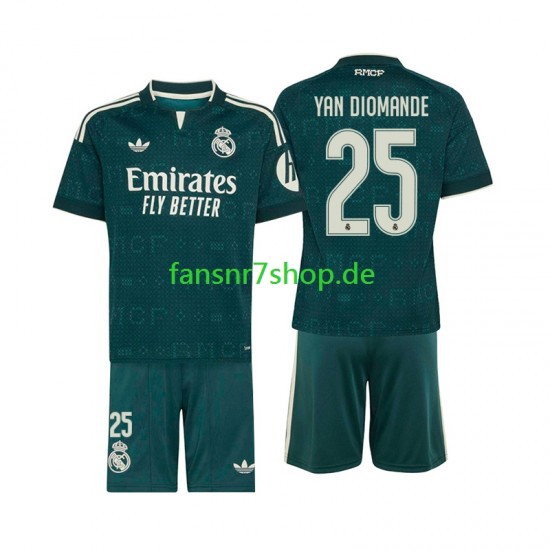 Real Madrid fußball trikot Yan Diomande 25 Kinder Auswärts 2026-2027 Kurzarm