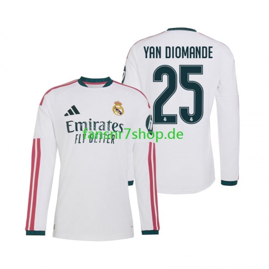Real Madrid fußball trikot Yan Diomande 25 Herren Heim 2026-2027 Langarm