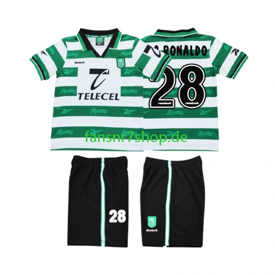 Sporting CP fußball trikot Cristiano Ronaldo 28 2000 Kinder Heim Retro 1999 Kurzarm Sporting CP fußball trikot Cristiano Ronaldo 28 2000 Kinder Heim Retro 1999 Kurzarm
