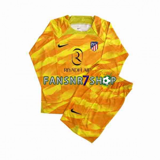 Atlético Madrid fußball trikot Torhüter Kinder Orange 2023-2024 Langarm