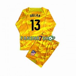 Atlético Madrid fußball trikot Jan Oblak 13 Torhüter Kinder Orange 2023-2024 Langarm