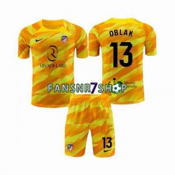 Atlético Madrid fußball trikot Jan Oblak 13 Torhüter Kinder Orange 2023-2024 Kurzarm