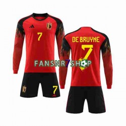 Belgien fußball trikot WM 2022 De Bruyne 7 Kinder Heim Langarm