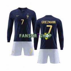 Frankreich fußball trikot WM 2022 Griezmann 7 Kinder Heim Langarm Frankreich fußball trikot WM 2022 Griezmann 7 Kinder Heim Langarm