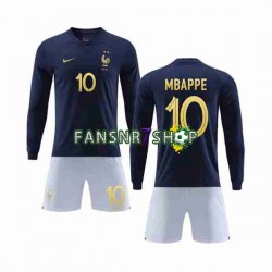 Frankreich fußball trikot WM 2022 Mbappé 10 Kinder Heim Langarm