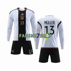 Deutschland fußball trikot WM 2022 MULLER 13 Kinder Heim Langarm