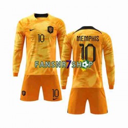 Niederlande fußball trikot WM 2022 Memphis 10 Kinder Heim Langarm Niederlande fußball trikot WM 2022 Memphis 10 Kinder Heim Langarm