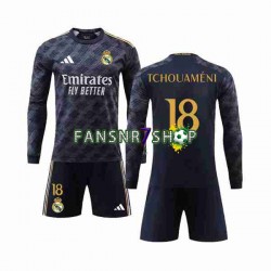 Real Madrid fußball trikot Aurelien Tchouameni 18 Kinder Auswärts 2023-2024 Langarm