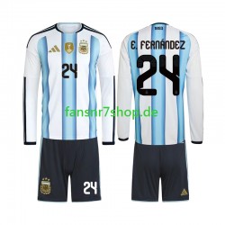 Argentinien fußball trikot WM 2026 Enzo Fernandez 24 Kinder Heim Langarm