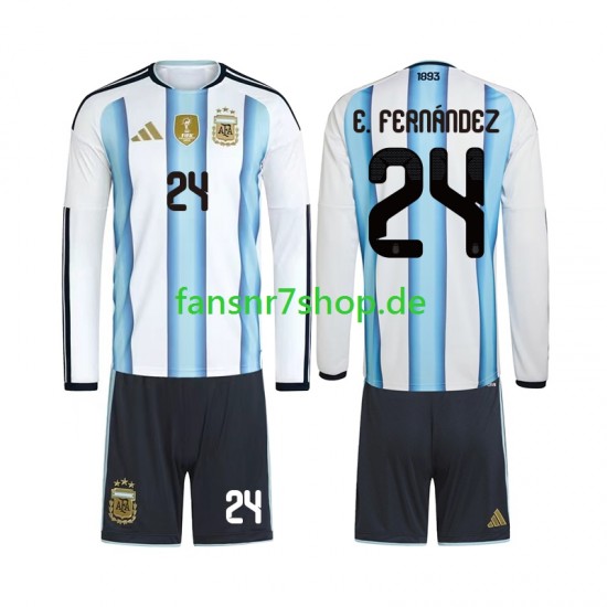 Argentinien fußball trikot WM 2026 Enzo Fernandez 24 Kinder Heim Langarm