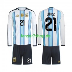 Argentinien fußball trikot WM 2026 Jose Manuel Lopez 21 Kinder Heim Langarm Argentinien fußball trikot WM 2026 Jose Manuel Lopez 21 Kinder Heim Langarm