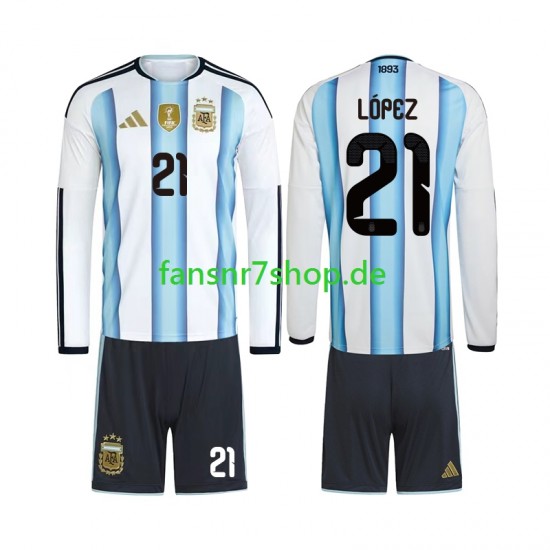 Argentinien fußball trikot WM 2026 Jose Manuel Lopez 21 Kinder Heim Langarm