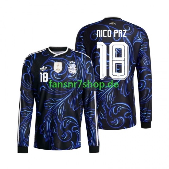 Argentinien fußball trikot WM 2026 Nico Paz 18 Herren Auswärts Langarm
