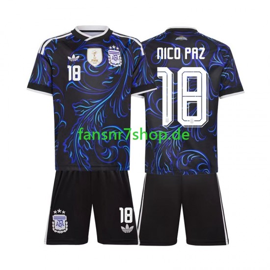 Argentinien fußball trikot WM 2026 Nico Paz 18 Kinder Auswärts Kurzarm