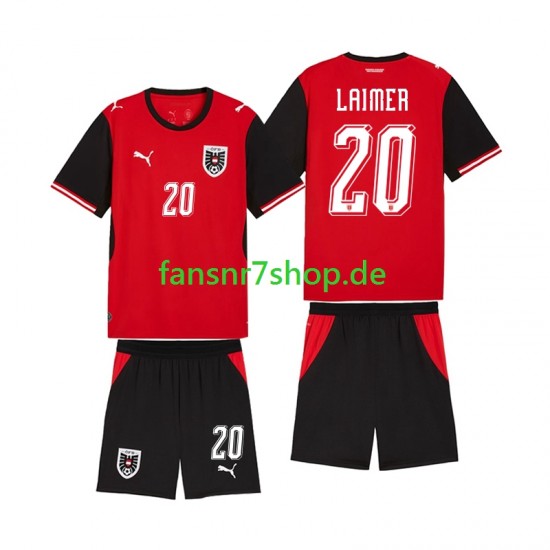 Österreich fußball trikot WM 2026 Konrad Laimer 20 Kinder Heim Kurzarm