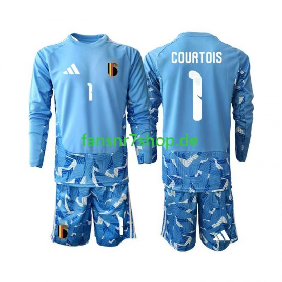 Belgien fußball trikot WM 2026 Thibaut Courtois 1 Torhüter Kinder Heim Langarm Belgien fußball trikot WM 2026 Thibaut Courtois 1 Torhüter Kinder Heim Langarm