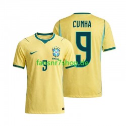 Brasilien fußball trikot WM 2026 Matheus Cunha 9 Herren Heim Kurzarm
