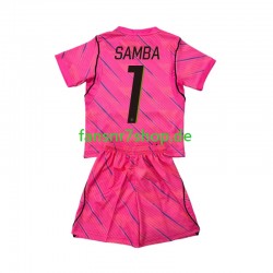Frankreich fußball trikot WM 2026 Brice Samba 1 Torhüter Kinder Auswärts Kurzarm