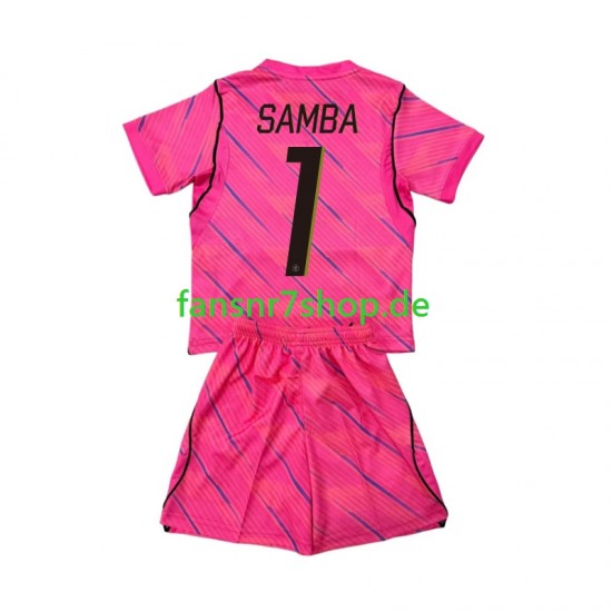Frankreich fußball trikot WM 2026 Brice Samba 1 Torhüter Kinder Auswärts Kurzarm