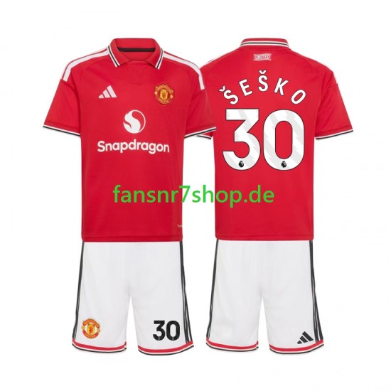 Manchester United fußball trikot Benjamin Sesko 30 Kinder Heim 2026-2027 Kurzarm