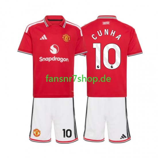 Manchester United fußball trikot Matheus Cunha 10 Kinder Heim 2026-2027 Kurzarm