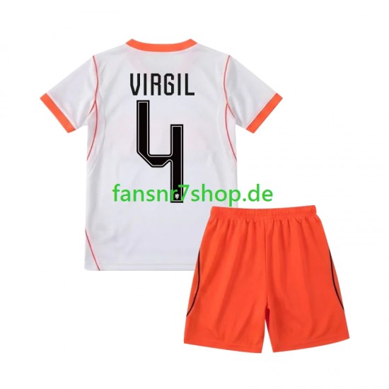 Niederlande fußball trikot WM 2026 Virgil van Dijk 4 Kinder Auswärts Kurzarm