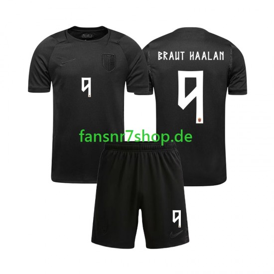 Norwegen fußball trikot WM 2026 Braut Haaland 9 Kinder Auswärts Kurzarm