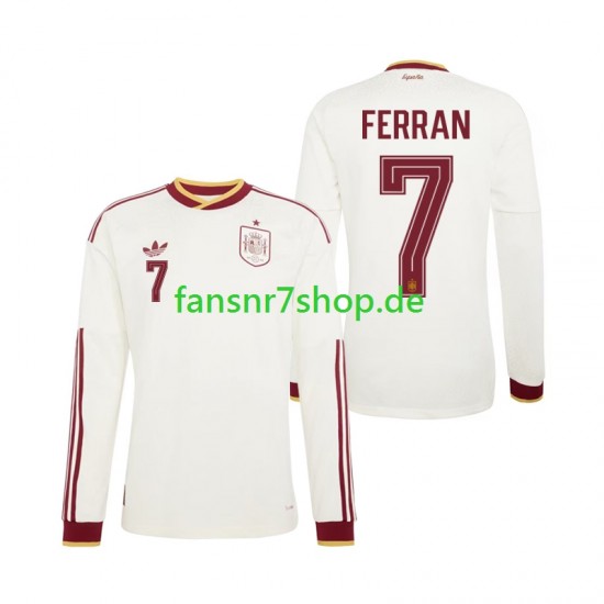 Spanien fußball trikot WM 2026 Ferran Torres 7 Herren Auswärts Langarm