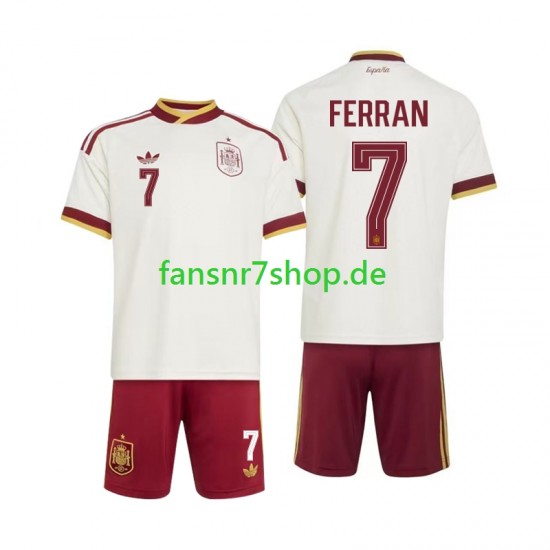 Spanien fußball trikot WM 2026 Ferran Torres 7 Kinder Auswärts Kurzarm